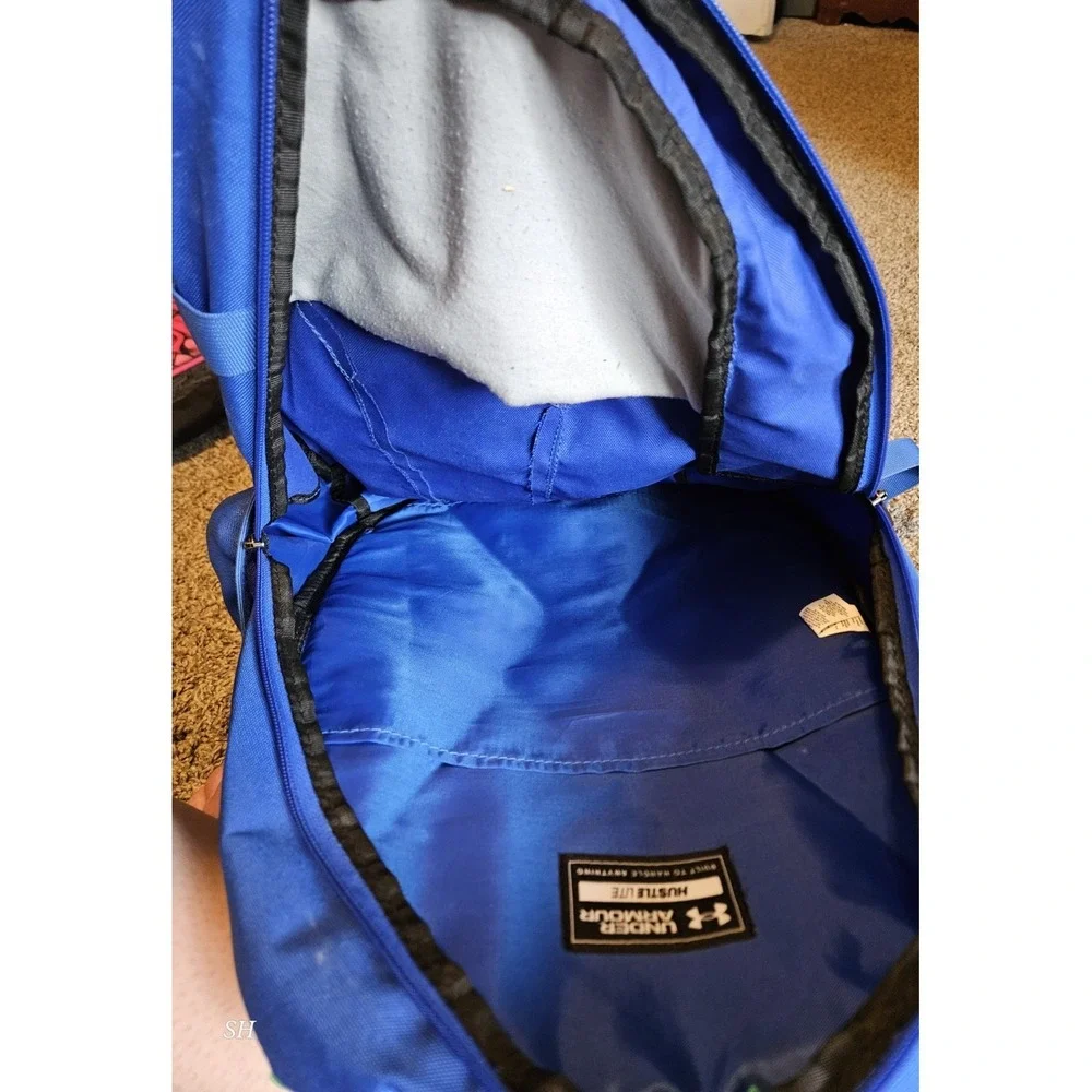 Under Armour Hustle Lite Backpack Blue UA Storm School Travel Bag‎
